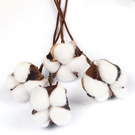 Artificial Cotton Bouquet, for Wedding Christmas Decoration, DIY Craft Home Decor