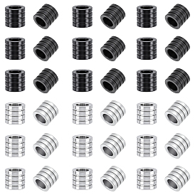 40шт. 2 цвета 304 бусины из нержавеющей стали, полосатая трубка