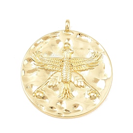 Латунные подвески, плоский круг с амулетами шахбаза, долговечный, стойки покрытие, без свинца и без кадмия