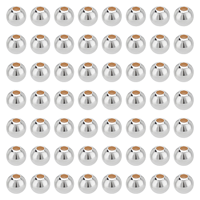 60 шт. 925 бусины из стерлингового серебра, круглые