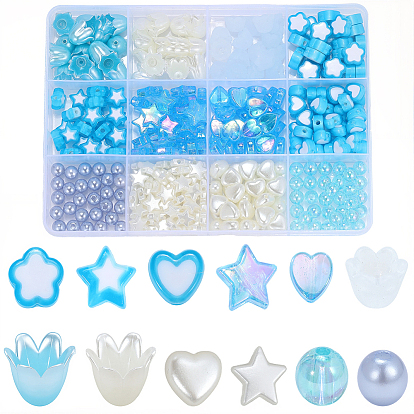 420шт. АБС-пластик, имитация жемчуга и акриловые бусины, разнообразные