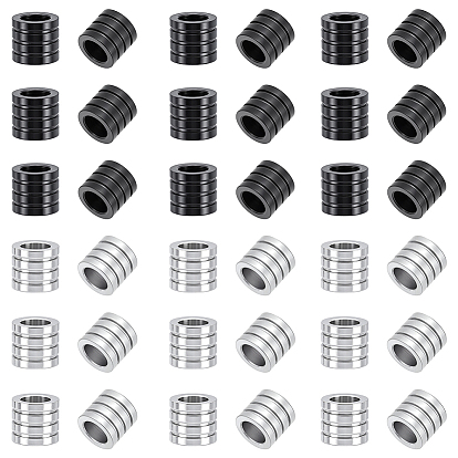 40шт. 2 цвета 304 бусины из нержавеющей стали, полосатая трубка