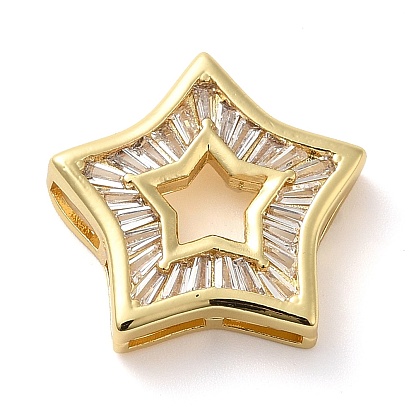 Покрытие стойки латунь микро паве подвески из кубического циркония silde, долговечный, без кадмия и без свинца, звезда
