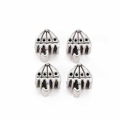 Tibetan Style Alloy European Beads Rhinestone Settings, Cadmium Free & Lead Free, Umbrella