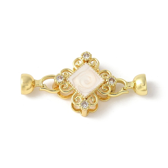 Латунный паве из прозрачного кубического циркония с застежками, с эмалью, без свинца и без кадмия, долговечный, стойки покрытие, ромб