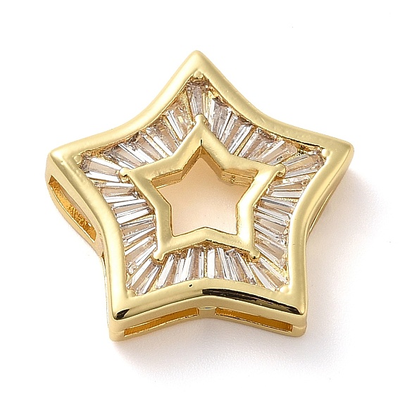 Покрытие стойки латунь микро паве подвески из кубического циркония silde, долговечный, без кадмия и без свинца, звезда