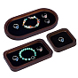 3 pièces 3 styles présentoir à bijoux en bois, Plateaux de présentation de bijoux avec tapis en velours de styles différents pour bagues (2pcs 2)., , Des boucles d'oreilles, formes mixtes