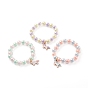 Transparent Acrylic Bead in Bead Stretch Bracelet Sets for Kids, with Alloy Enamel Unicorn Pendants