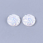 Resin Cabochons, Flat Round with Flower