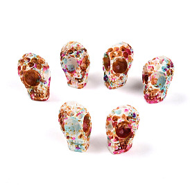 Бусины из смолы, окрашенные распылением, череп