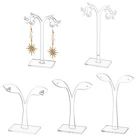 4Sets 2 Style Acrylic Jewelry Display Stands, for Display Stands, Easels, Picture Frame Stand Holder