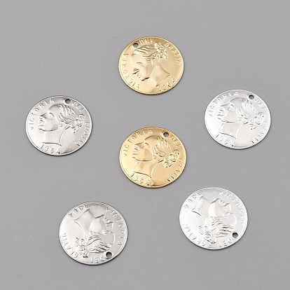 Латунь прелести, долговечный, подвески для монет, плоский раунд с королевой викторией