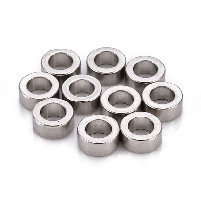 201 Stainless Steel European Beads, Large Hole Beads, Column