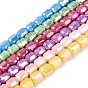 Anti-Tarnish Electroplate Glass Beads Strands, Column, Imitation Gemstone, Dyed, Faceted