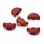 Natural Red Jasper Beads, No Hole/Undrilled, Moon
