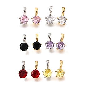 Латунные микро проложить кубического циркония прелести, без кадмия, без никеля и без свинца, плоско-круглые