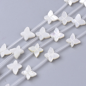 Natural White Shell Beads, Mother of Pearl Shell Beads, Butterfly