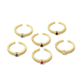 Открытое кольцо-манжета из кубического циркония, стеллаж с покрытием из настоящей позолоченной латуни для женщин, без свинца и без кадмия