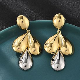 Серьги-гвоздики из латуни в виде каплевидной формы с подвесками, долговечный, без свинца и без кадмия