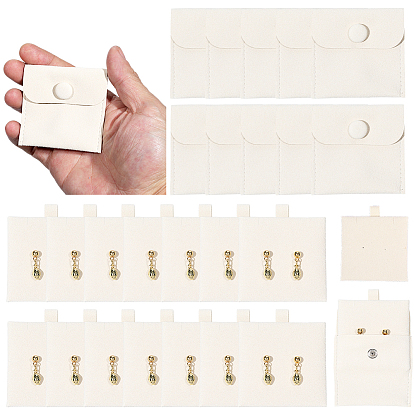 24 шт. квадратные бархатные мешочки для хранения ювелирных изделий, с 24шт. карточек для демонстрации ювелирных изделий из микрофибры