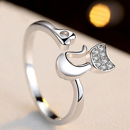 Кольцо-манжета с открытым сердечком и кристаллами и стразами, украшения из латуни для женщин