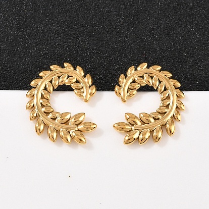 304 из нержавеющей стали листьев серьги стержня, ионное покрытие (ip)