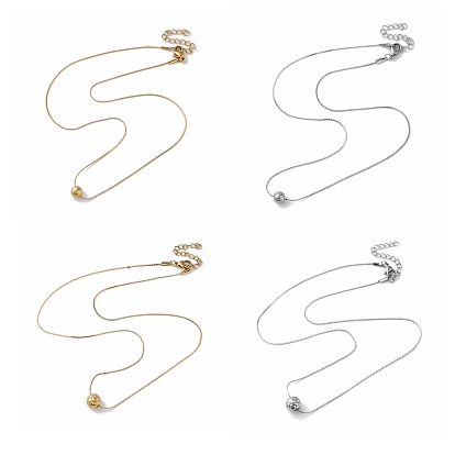 304 ожерелья с круглыми шариками из нержавеющей стали для женщин