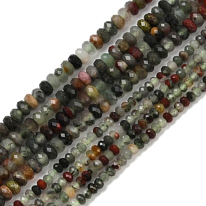 Природные африканские гелиотроп бисер пряди, граненые, рондель