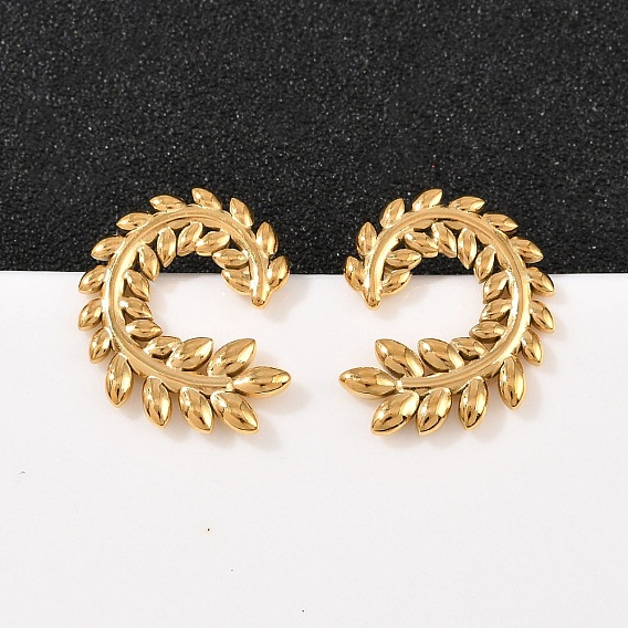 304 из нержавеющей стали листьев серьги стержня, ионное покрытие (ip)