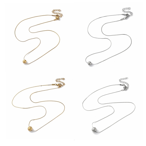 304 ожерелья с круглыми шариками из нержавеющей стали для женщин