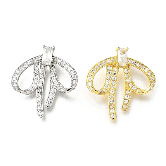 925 подвески из стерлингового серебра с прозрачными кубическими цирконами, бантом прелести