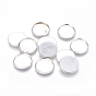 Brass Plain Edge Bezel Cups, Cabochon Settings, Lead Free and Cadmium Free, DIY Material for Hair Accessories, Flat Round