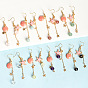 Natural & Synthetic Gemstone Dangle Earrings, Alloy Enamel Starfish & Shell Asymmetrical Earrings for Women