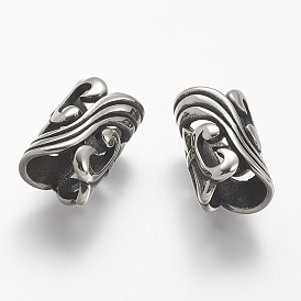 304 из нержавеющей стали полые шарики, трубка, бусины с большим отверстием