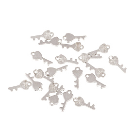 304 Stainless Steel Pendants, Laser Cut, Key