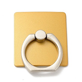 Hallazgos del soporte del soporte del teléfono celular del rectángulo de la aleación del cinc, ajuste de la pata de cabra del anillo de sujeción de los dedos, dorado, 4.5x1.85x0.25 cm