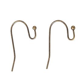 Ganchos del pendientes de latón, cable de oreja, sin plomo y cadmio, 11x22 mm