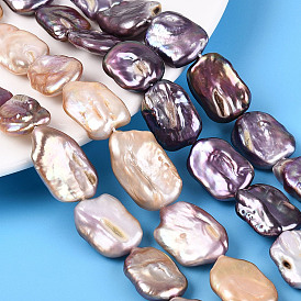 Perles de perles de keshi baroques naturelles, perle nucléée, rectangle