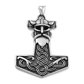 Viking 304 Stainless Steel Big Pendants, Mjolnir Thor Hammer Charm