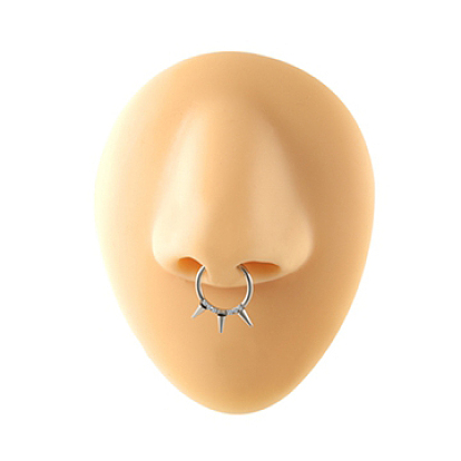 304 микропаве из нержавеющей стали с прозрачным кубическим цирконием 3 кольца для носа с шипами и конусами