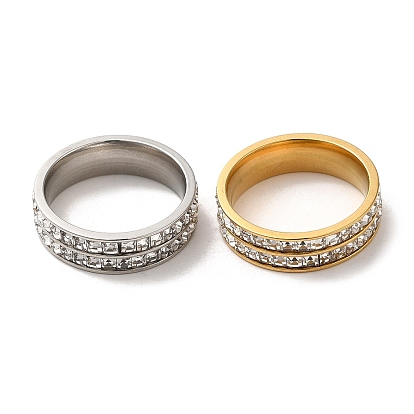 304 кольцо на палец из нержавеющей стали с фианитом