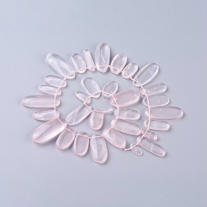 Madagascar naturel rose perles de quartz brins, ovale