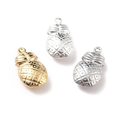 Brass Pendants, Long-Lasting Plated, Cadmium Free & Lead Free, Pineapple