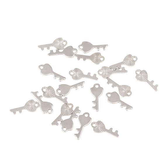 304 Stainless Steel Pendants, Laser Cut, Key