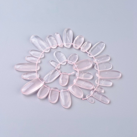 Madagascar naturel rose perles de quartz brins, ovale