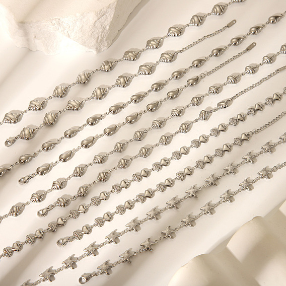 304 браслеты из нержавеющей стали ссылка для женщин, цвет нержавеющей стали