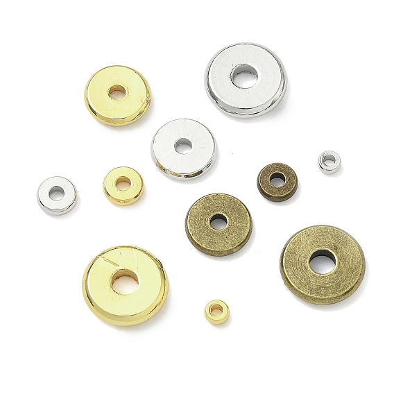 Латунные бусины, плоский круглый / dics, стойки покрытие, без кадмия и без свинца