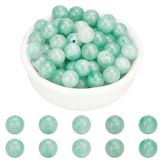 Natürliche myanmarische Jade / burmesische Jade-Perlenstränge, Runde