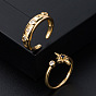 Adjustable Copper Plated Gold Color Ring with Simple Zodiac Design - Stylish