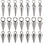 36Pcs 3 Styles Stainless Steel Charms, Cone Charm